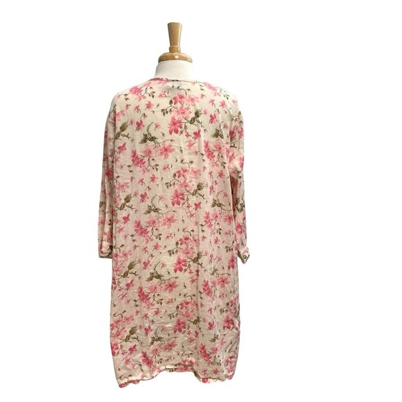 APRIL CORNELL Vintage Cottagecore Romantic Nightgown Sleep Dress Pink size XL - Picture 5 of 7
